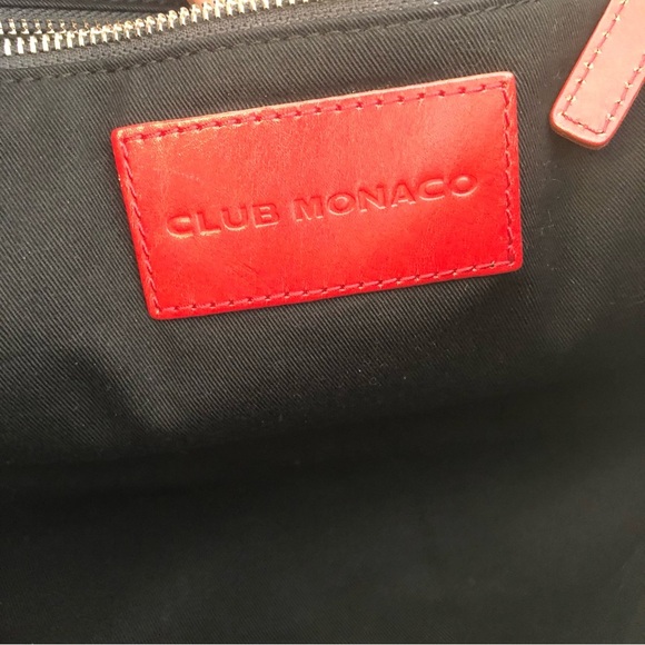 Club Monaco Red Leather Portfolio Tote - Picture 10 of 15